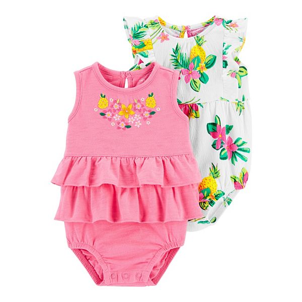 Baby Girl Carter's 2Pack Floral Bubble Rompers