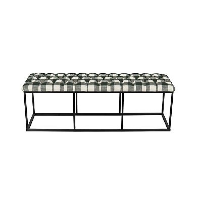 HomePop Draper Plaid Padded Bench