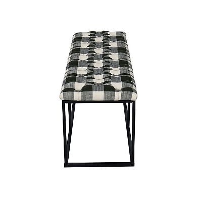 HomePop Draper Plaid Padded Bench