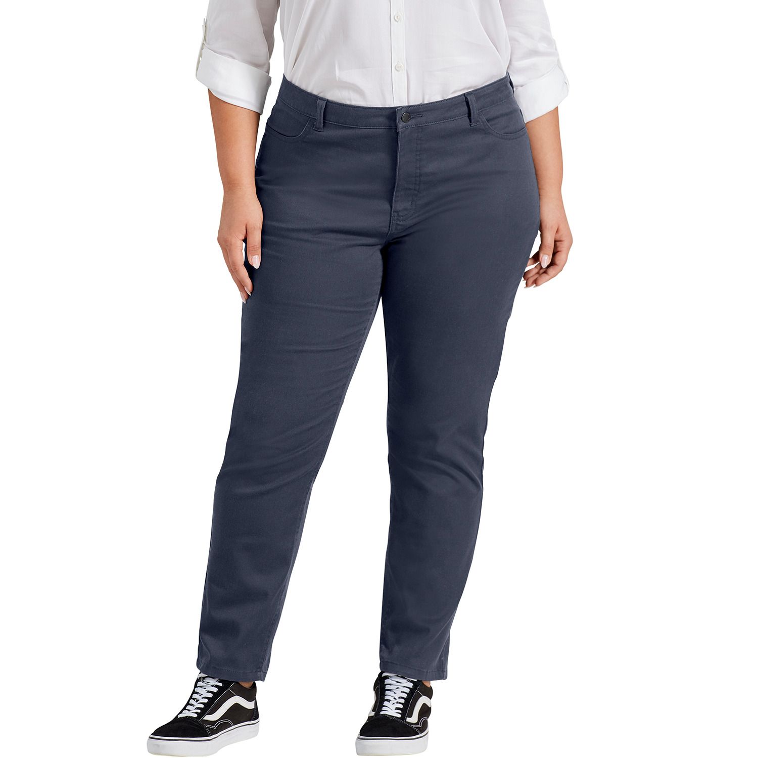 plus size navy work trousers