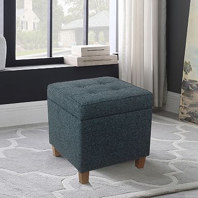 HomePop Square Tufted Storage Ottoman