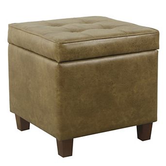 HomePop Square Tufted Storage Ottoman