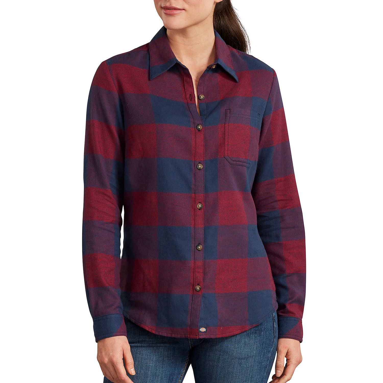 red and navy flannel shirt womens