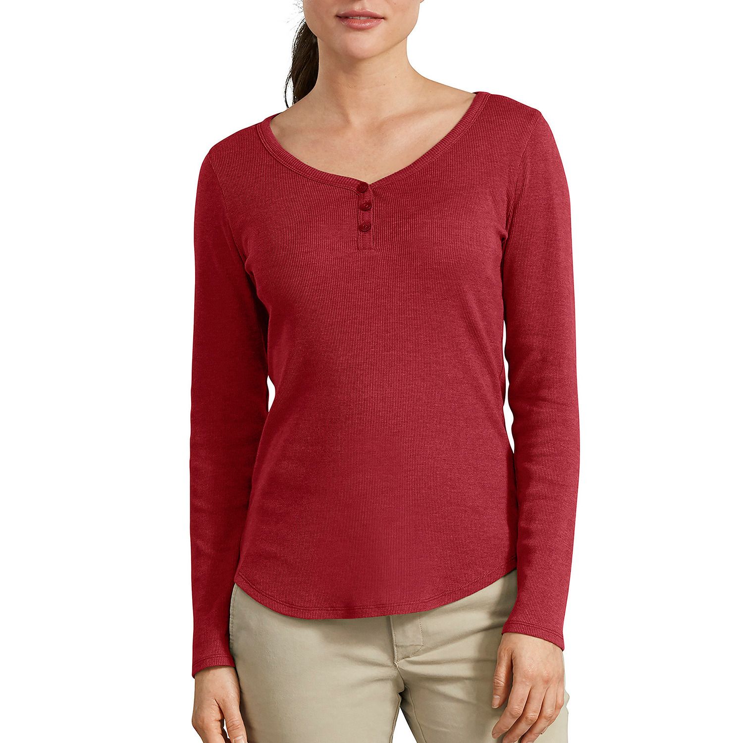 women's thermal henley tops