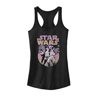 Juniors' Star Wars Retro Gradient Action Portrait Tank Top