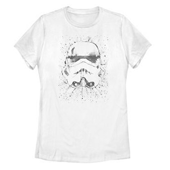 Juniors' Star Wars Stormtrooper Helmet Paint Splatter Portrait Tee