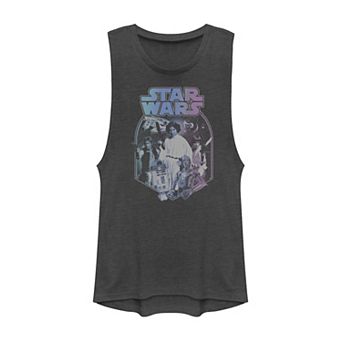 Juniors' Star Wars Character Collage Gradient Portrait Muscle Tank Top