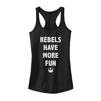 Juniors' Star Wars Rebels Have More Fun Logo Word Stack Tank Top