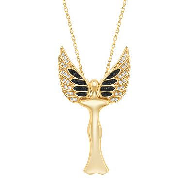 Argento Bella Sterling Silver Cubic Zirconia Angel Wing Necklace