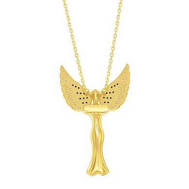 Argento Bella Sterling Silver Cubic Zirconia Angel Wing Necklace