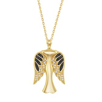 Argento Bella Sterling Silver Cubic Zirconia Angel Wing Necklace