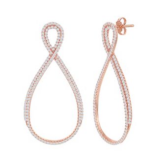 Argento Bella Sterling Silver Cubic Zirconia Pear-Shaped Infinity Drop Earrings