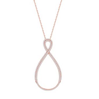 Argento Bella Sterling Silver Cubic Zirconia Infinity Necklace
