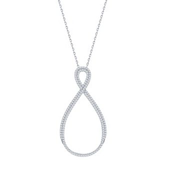 Argento Bella Sterling Silver Cubic Zirconia Infinity Necklace