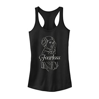 Juniors' Star Wars Princess Leia Fearless Outline Sketch Tank Top