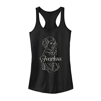 Juniors' Star Wars Princess Leia Fearless Outline Sketch Tank Top