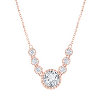 Argento Bella Sterling Silver Cubic Zirconia 5-Stone Necklace