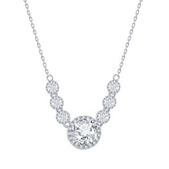 Argento Bella Sterling Silver Cubic Zirconia 5-Stone Necklace