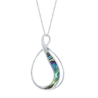 Nautica Rocks Sterling Silver Stone Inlay Teardrop Necklace