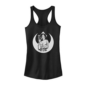 Juniors' Star Wars Princess Leia Rebellion Logo Stamp Tank Top
