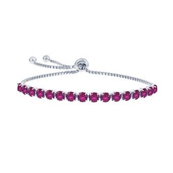 Argento Bella Sterling Silver Crystal Lariat Bracelet