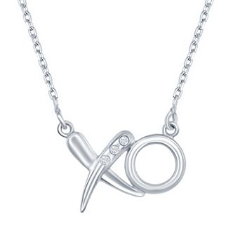 Argento Bella Sterling Silver "XO" 1/3 Carat T.W. Diamond Necklace