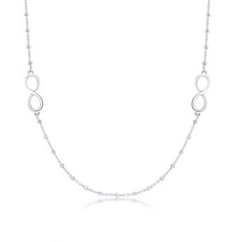 Argento Bella Sterling Silver Infinity Beaded Necklace