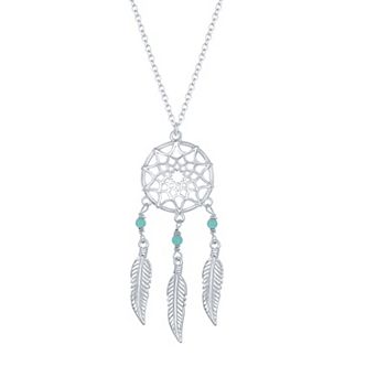 Nautica Rocks Sterling Silver Turquoise Dream Catcher Necklace