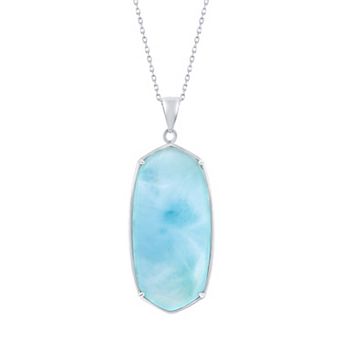 Nautica Rocks Sterling Silver Larimar Necklace