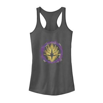 Juniors' Marvel Guardians Spray Paint Stencil Logo Tank Top