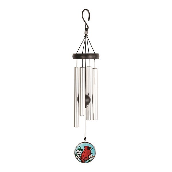 Cardinal Stained Glass Wind Chime