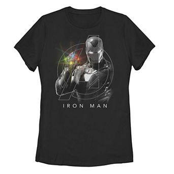 Juniors' Marvel Avengers Endgame Iron Man Infinity Stone Portrait Tee