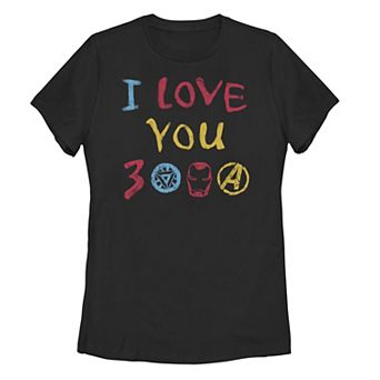 Juniors' Marvel Hand Drawn I Love You 3000 Tee