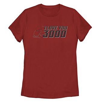 Juniors' Marvel I Love You 3000 Helmet Outline Logo Tee