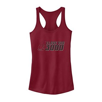 Juniors' Marvel I Love You 3000 Helmet Outline Logo Tank Top