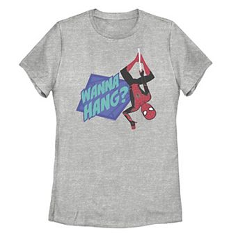 Juniors' Marvel Spider-Man Wanna Hang? Animated Portrait Tee