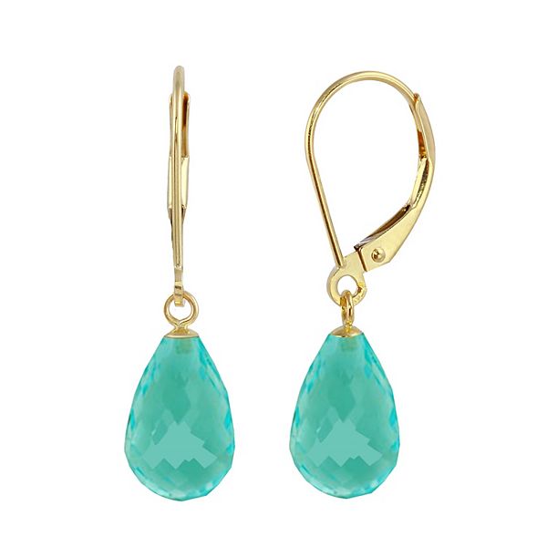 14k Gold Turquoise Briolette Drop Earrings