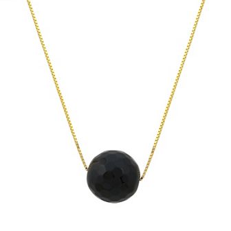 14k Gold Black Onyx Pendant Necklace