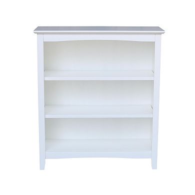 International Concepts Shaker White 3-Shelf Bookcase