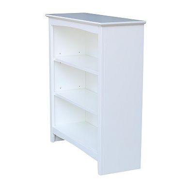 International Concepts Shaker White 3-Shelf Bookcase