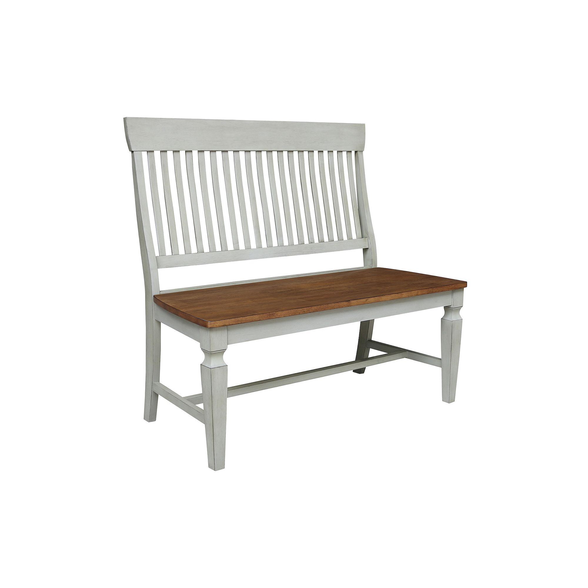 International Concepts Two-Tone Vista Slatback Bench, Hickory Grey