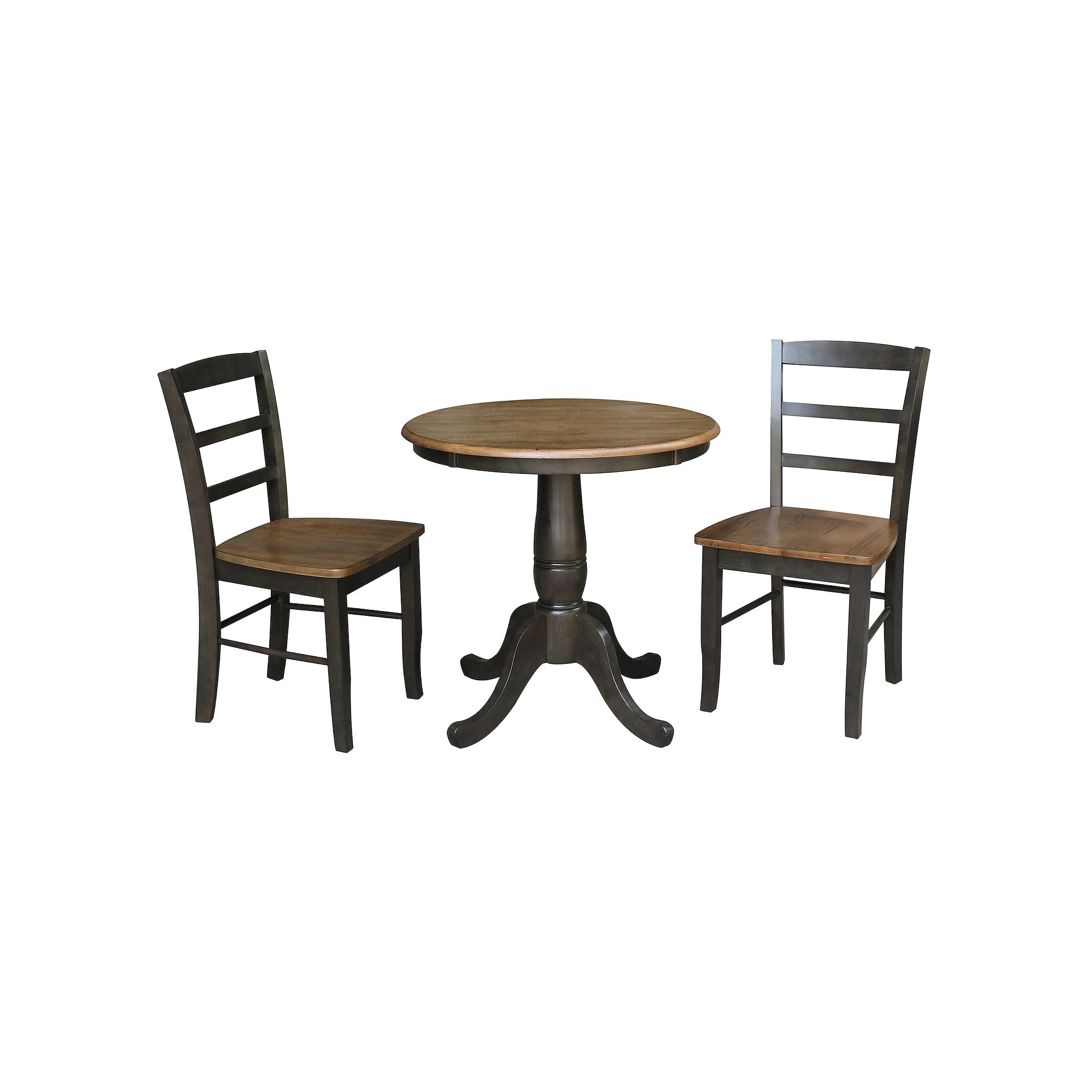 International Concepts Round Pedestal Table & Madrid Chair 3-piece Set, Hic