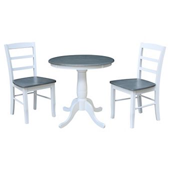 International Concepts Round Pedestal Table & Madrid Chair 3 pc Set