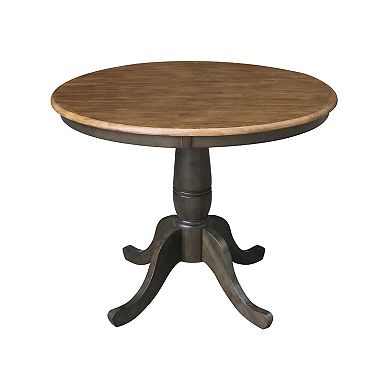 International Concepts Round Pedestal Table & Chair 3-piece Set