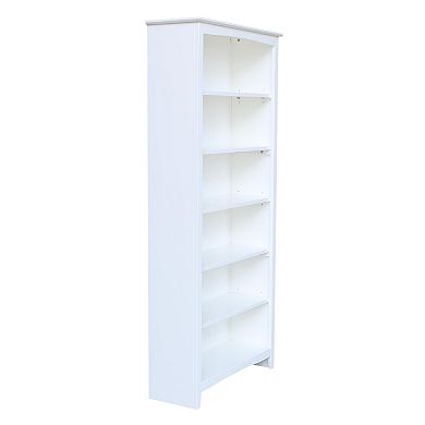International Concepts Shaker White 6-Shelf Bookcase