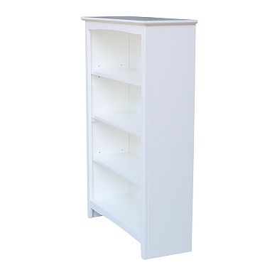 International Concepts Shaker White 4-Shelf Bookcase