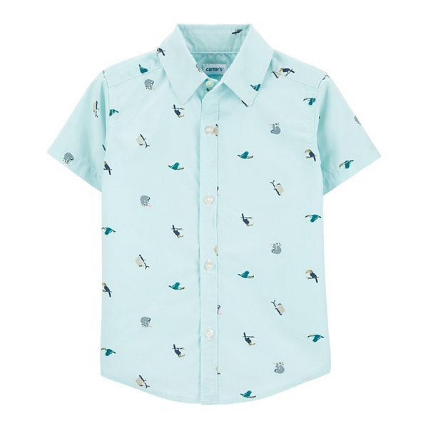 Toddler Boy Carter's Animals Poplin Button Front Shirt