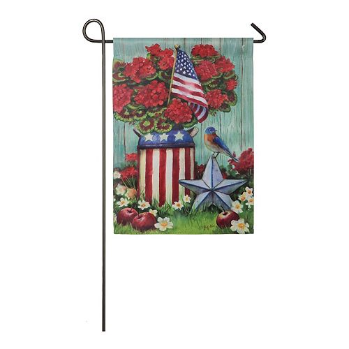 Patriotic Milk Can Garden Flag