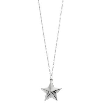 Sterling Silver Polished Puffed Star Pendant