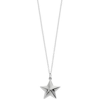 Sterling Silver Polished Puffed Star Pendant